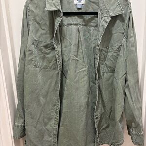 Old Navy Army Green Button-Up Shirt
